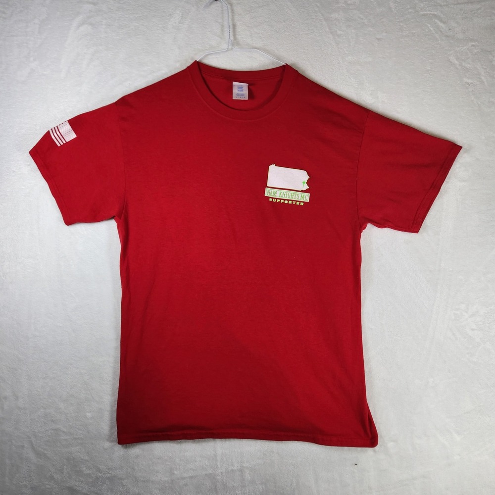 NAM‎ Knights MC Supporter T-Shirt Bethlehem PA Motorcycle Club Red L
